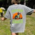 Boston Terrier Halloween Zombie American Gentleman Dog Lover Women's Comfort Colors T-Shirt Back Print Grey
