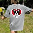 Boston Terrier Heart Cute Puppy Lover Or Dog Owner Women's Comfort Colors T-Shirt Back Print Grey
