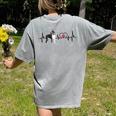 Boston Terrier Heartbeat Heart Line Women's Comfort Colors T-Shirt Back Print Grey