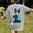 Boston Terrier I Love Mom Apparel Women's Comfort Colors T-Shirt Back Print Grey