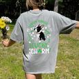My Boston Terrier Is My Lucky Charm Paw Dog St Patrick's Day Women's Comfort Colors T-Shirt Back Print Grey