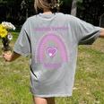 Boston Terrier Mama Cute Rainbow Paw Heart Shape Women's Comfort Colors T-Shirt Back Print Grey