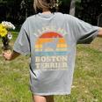 I Like My Boston Terrier And Maybe Like 3 People Dog Lover Women's Comfort Colors T-Shirt Back Print Grey