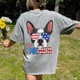Boston Terrier Merica 4th Of July T Shirt Men Boys Dog Puppy Women's Comfort Colors T-Shirt Back Print Grey