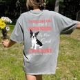 Boston Terrier Mom American Gentleman Dog Lover Mother's Day Women's Comfort Colors T-Shirt Back Print Grey