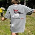 Boston Terrier Mom Bandana Boston Terrier Dog Women's Comfort Colors T-Shirt Back Print Grey