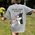 Boston Terrier Mom Dogs Mum Woman Women's Comfort Colors T-Shirt Back Print Grey