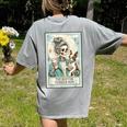 Boston Terrier Mom Skeleton Tarot Card Witch Vibes Dog Mom Women's Comfort Colors T-Shirt Back Print Grey