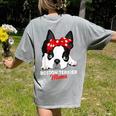 Boston Terrier Mum Dog Woman Idea Women's Comfort Colors T-Shirt Back Print Grey