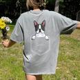 Boston Terrier In The Pocket Cute Boston Terrier Dog Lovers For Men Women Girls Kids Women's Comfort Colors T-Shirt Back Print Grey