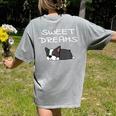 Boston Terrier Puppy Sweet Dreams Pajama For Bedtime Women's Comfort Colors T-Shirt Back Print Grey
