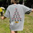 Boston Terrier Santa Hat Xmas Light Men Women Christmas Tree Women's Comfort Colors T-Shirt Back Print Grey