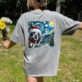Boston Terrier Santa Starry Night Van Gogh Christmas Dog Men Women Kids Women's Comfort Colors T-Shirt Back Print Grey