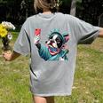 Boston Terrier Selfie Statue Of Liberty 4th Of July American Women's Comfort Colors T-Shirt Back Print Grey