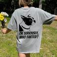 Boston Terrier Shirt Ok Seriously Who Farted Women's Comfort Colors T-Shirt Back Print Grey