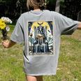 Boston Terrier Tarot Card Dog Women's Comfort Colors T-Shirt Back Print Grey