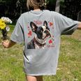Boston Terrier Is My Valentine Cute Pet Dog Owner Valentine Women's Comfort Colors T-Shirt Back Print Grey
