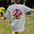 Boston Terrier Wearing A Cowboy Hat On T-Rex Women's Comfort Colors T-Shirt Back Print Grey