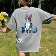 Boston Terrier Weightlifting Deadlift Men Fitness Gym Women's Comfort Colors T-Shirt Back Print Grey