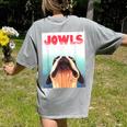 Boston Terriers Jowls Dog Mom Dog Dad Women's Comfort Colors T-Shirt Back Print Grey
