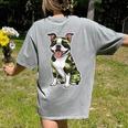 Camo Boston Terrier Pet Owner Camouflage Dog Lover Women's Comfort Colors T-Shirt Back Print Grey