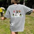 Christmas Boston Terrier Santa Dog Lover Women's Comfort Colors T-Shirt Back Print Grey