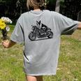 Cool Boston Terrier Riding a Motorcycle Biker Dog Lover For Men Women Kids Women's Comfort Colors T-Shirt Back Print Grey
