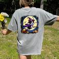 Cute Boston Terrier Halloween Costume Dog Lover Women Girls Women's Comfort Colors T-Shirt Back Print Grey