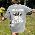Cute Boston Terrier Need More Sleep Pajamas Nightgown Women's Comfort Colors T-Shirt Back Print Grey