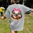 Cute Pug Shirt Donut Girls Dog Women's Comfort Colors T-Shirt Back Print Grey