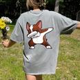 Dabbing Red Boston Terrier Dab Dance Dog Men Women Kids Women's Comfort Colors T-Shirt Back Print Grey