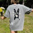 Dog Boston Terrier For Men Women Women's Comfort Colors T-Shirt Back Print Grey