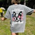Even My Boston Terrier Loves Trump Trump Supporter Dog Lover Women's Comfort Colors T-Shirt Back Print Grey