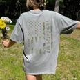 Frenchton Dad French Bulldog Boston Terrier Camo USA Flag Women's Comfort Colors T-Shirt Back Print Grey
