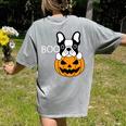 The Halloween Boston Terrier Women's Comfort Colors T-Shirt Back Print Grey