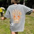 Halloween Costume Skull Boston Terrier Dog Lover For Men Women Kids Women's Comfort Colors T-Shirt Back Print Grey