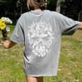 Halloween Costume Skull Boston Terrier Dog Lover Women's Comfort Colors T-Shirt Back Print Grey