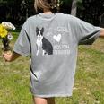Just A Girl Who Loves Her Boston Terrier Puppy Love Women's Comfort Colors T-Shirt Back Print Grey