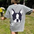 Kids Boston Terrier Dog For Women And Girls Women's Comfort Colors T-Shirt Back Print Grey