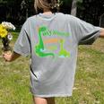 Kids My Nonna Loves Me Dinosaur Grandson Women's Comfort Colors T-Shirt Back Print Grey