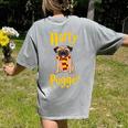 Lovely Harry Pugger Pug Women's Comfort Colors T-Shirt Back Print Grey