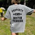 Property Of Boston Terrier Boston Terrier Shirt Women's Comfort Colors T-Shirt Back Print Grey
