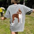 Red Boston Terrier Dog Women's Comfort Colors T-Shirt Back Print Grey