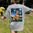 Red Heeler Starry Night Cattle Dog Colorful Art By Aja For Men Women Girls Kids Women's Comfort Colors T-Shirt Back Print Grey