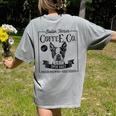Retro Boston Terrier Coffee Dog Mom Coffee Lover Women's Comfort Colors T-Shirt Back Print Grey
