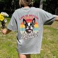Retro Life Is Better With Boston Terrier Mom Dog Lover Women's Comfort Colors T-Shirt Back Print Grey