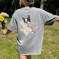 Sleepy Boston Terrier Pajama Men Women Kids Women's Comfort Colors T-Shirt Back Print Grey