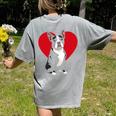 Valentine's Day Boston Terrier Lover Women's Comfort Colors T-Shirt Back Print Grey