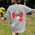 Valentine's Day Boston Terrier Women's Comfort Colors T-Shirt Back Print Grey