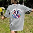 Watercolor Floral Boston Terrier Mama Dog Lover Mother's Day For Men Women Girls Kids Women's Comfort Colors T-Shirt Back Print Grey